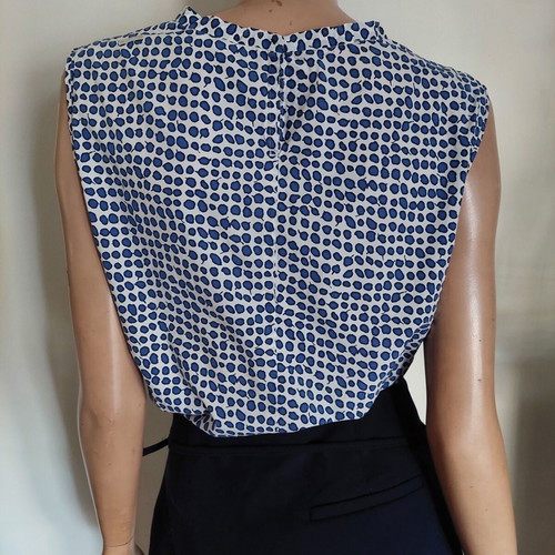 Max Mara sleeveless top blue and white XL