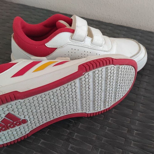 Adidas Tensaur Sport 2.0 kids shoes, white with red details, size 35