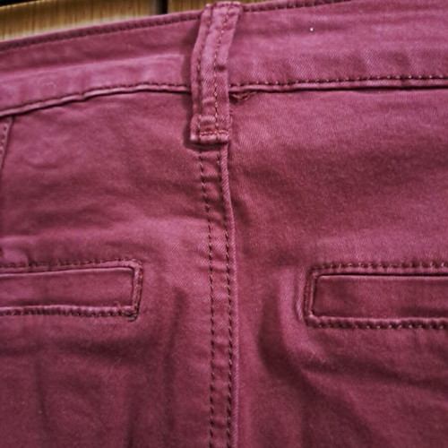 Bordeaux jeans pants XS, elastic with side pockets and zippers