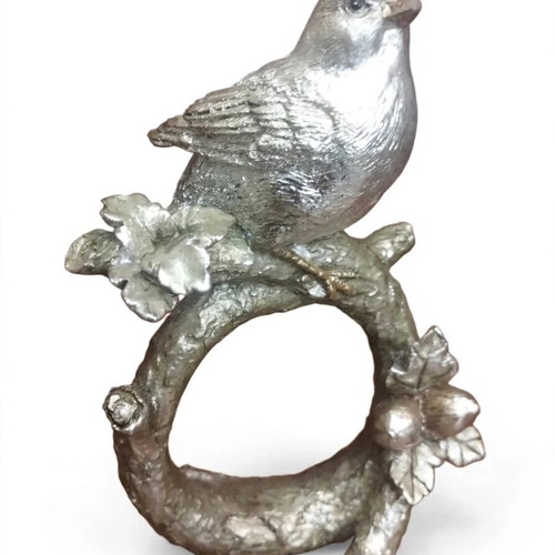 Silver Ceramic Birds Set of 2 like new