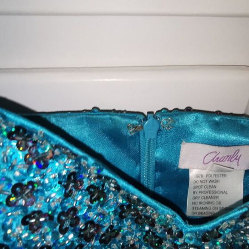 Charly Cocktail Dress Small turquoise with matching scarf like new
