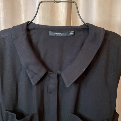 Black sleeveless FRNCH dress like new with midi/maxi belt
