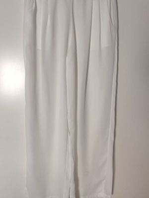 White See-Through Wide-Leg Pants Size M Like New