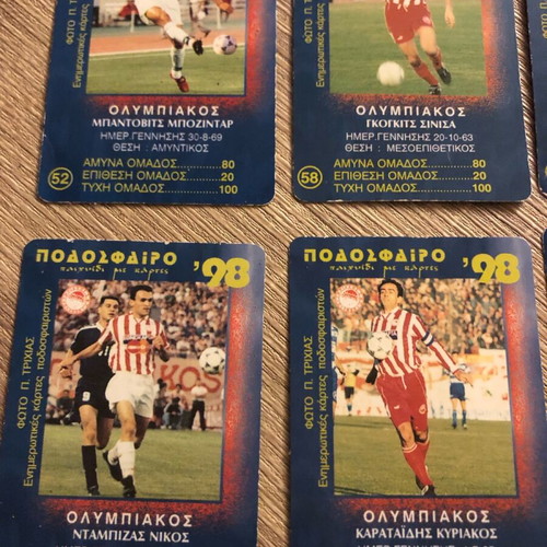 Olympiakos Football 98 Cards like new, set of 6