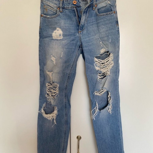 Staff denim women's no 24 used, with rips, blue