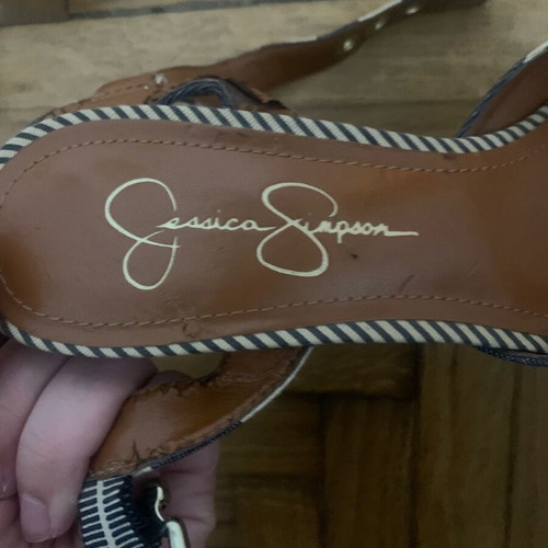 Jessica Simpson platform sandals like new, size 37.5, white blue