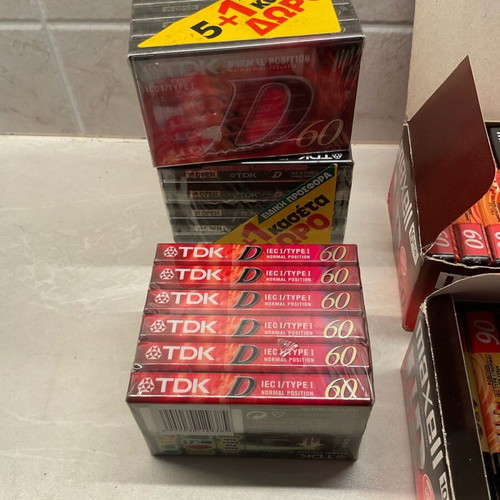 Cassettes sealed TDK60 and Maxell90, pack of 38, new
