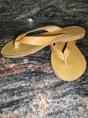 Leather handmade flip-flops size 39 like new