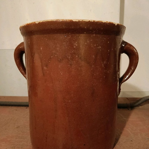 Large ceramic two-handled vessel, like new, vintage European