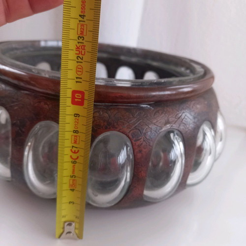 Vintage bowl used with glass and bronze from the 1980s