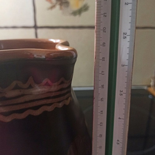Vintage clay pitcher like new, large, 1960s