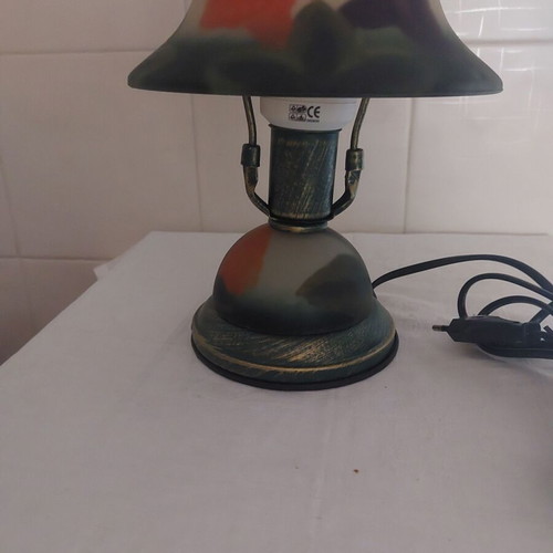 Touch lamp made of opaline hand-painted, new
