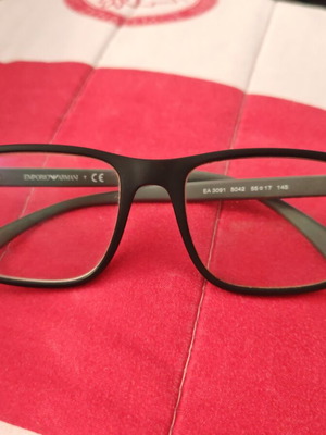 Emporio Armani EA 3091 acetate square eyeglass frame like new black matte