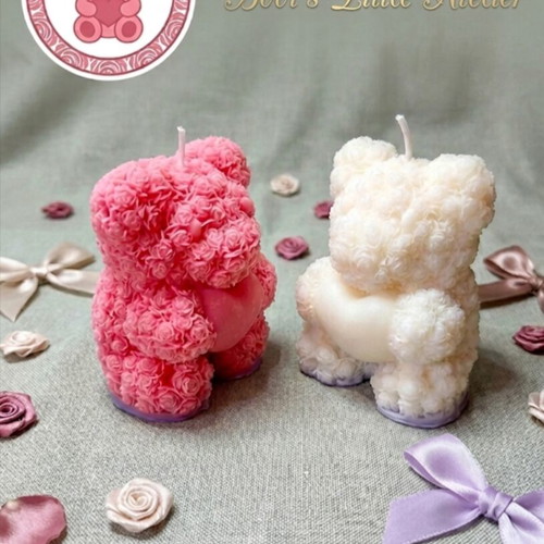Handmade bear candles "Bears of roses" new