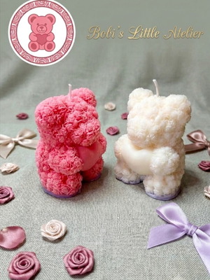 Handmade bear candles "Bears of roses" new