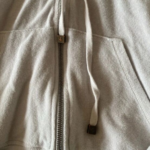 SugarFree white textured zip-up hoodie, size S
