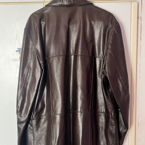 Unisex Boxy Oversized Jacket New, Brown Vera Pelle Leatherette