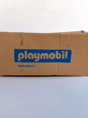 Playmobil cardboard box used, 1980s, made in Malta