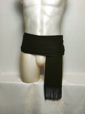 Traditional Adult Costume Belt Black with Tassels