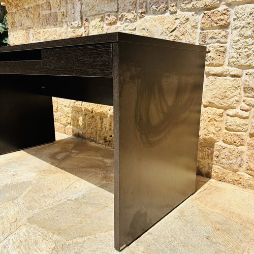 Desk Oak Black with Two Drawers and Trackpad Keyboard Base like new