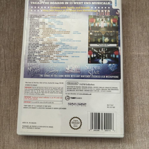 Andrew Lloyd Webber Musicals Sing and Dance Nintendo Wii used English