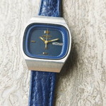 Seiko Quartz 3423-0060 women's watch new, blue leather strap