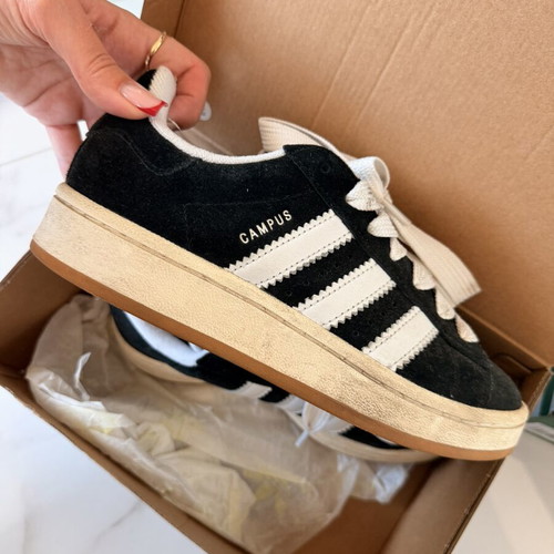 Adidas Campus Black White shoes used, size 36