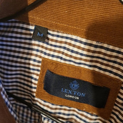Lexton London men's long-sleeve shirt size M like new with check pattern