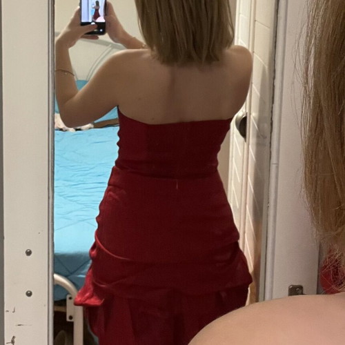 Mini skirt and bustier set like new, red