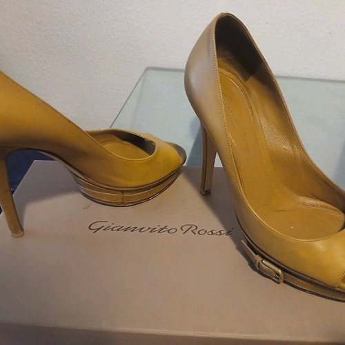 Gianvitto Rossi mules leather used, beige, size 37