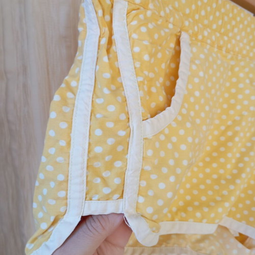 Yellow polka dot shorts, size L-XL