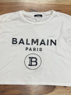 Balmain κοντό μπλουζάκι σαν καινούργιο, άσπρο, μέγεθος S