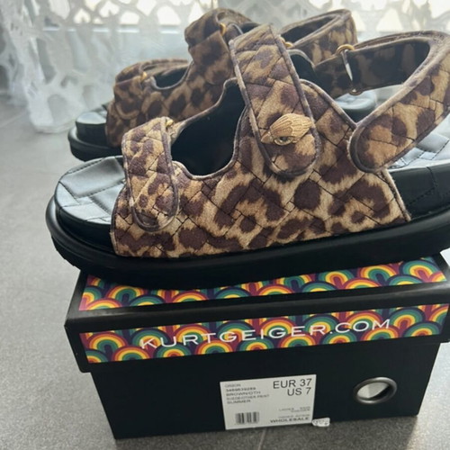 Kurt Geiger Orson sandals like new, full leather, beige and brown