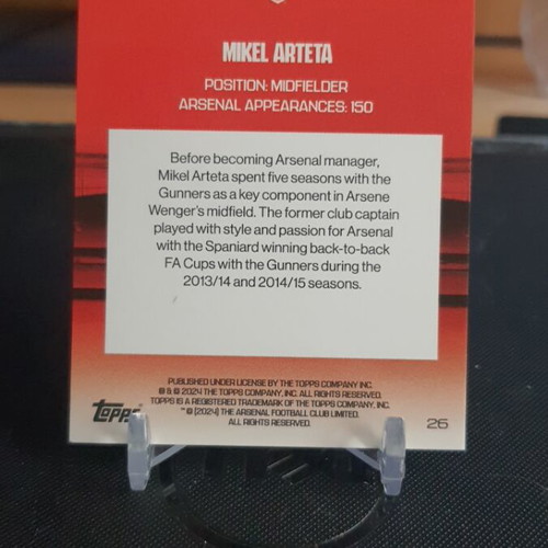 Topps Arsenal Team Set 2023-24 Mikel Arteta like new