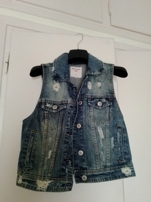 Pink Woman denim vest like new, blue, size XS