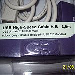  USB High Speed Cable A-B-3,0cm