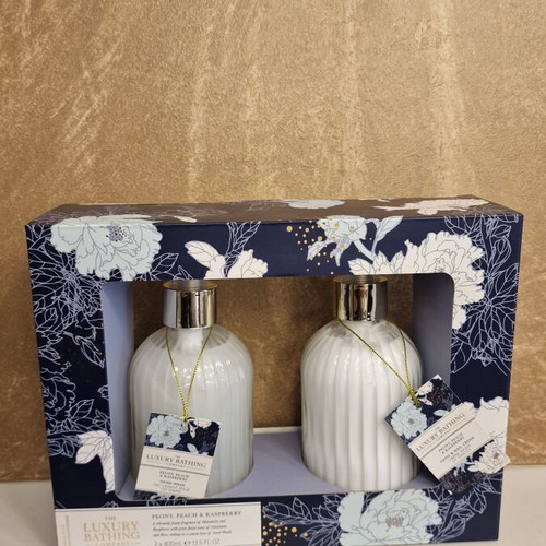 Grace Cole The Luxury Bathing Peony Peach And Raspberry Gift Set new