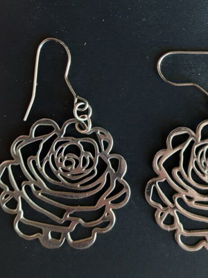 Steel earrings new, silver color