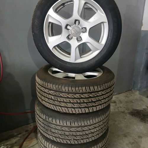 Audi rims 5x112 ET45 with used Viking 215/55R16 tires