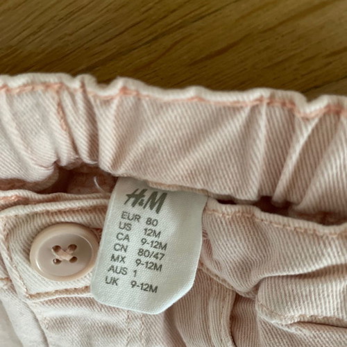 Fabric pants 9-12 months used, light salmon color