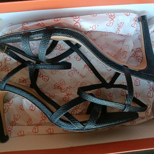 Exe black sandals with thin heel size 39 new