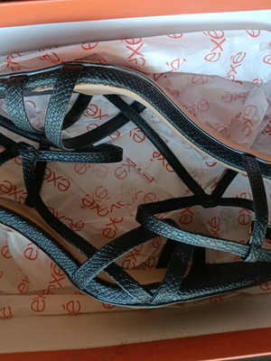 Exe black sandals with thin heel size 39 new