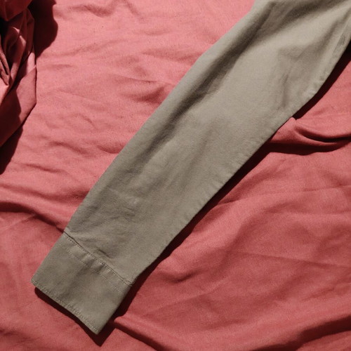 Funky Buddha Long-Sleeved Linen Shirt Khaki New Size S