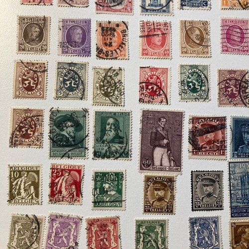 Belgian stamps used, 80 different sealed