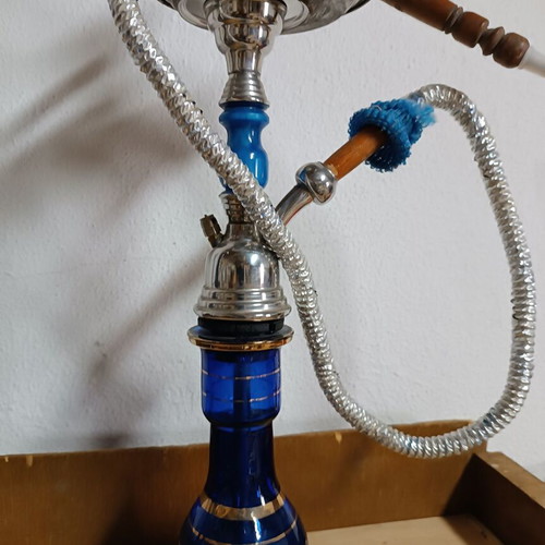 Hookahs used, set of two glass and stainless steel