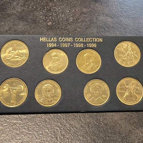 Commemorative 100 and 50 Drachma coins unc