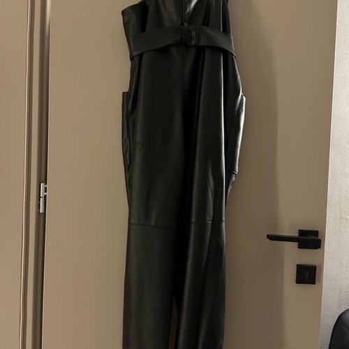 Dolce Domenica black leatherette salopette size M like new
