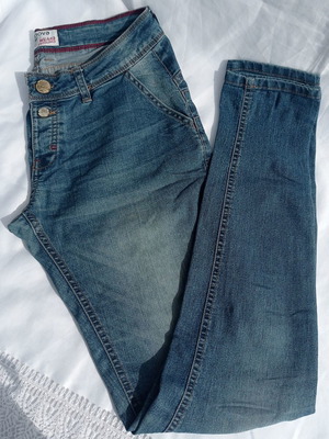 Γυναικείο τζίν μεταχειρισμένο, χαμηλό, μέγεθος S, μπλε, Terranova