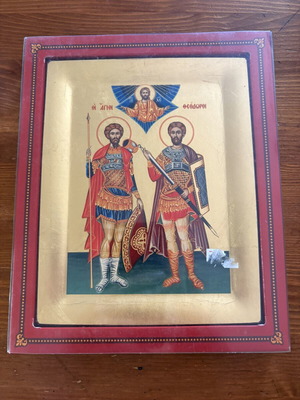 Εικόνα Αγίων Θεοδώρων καινούργια, 19x15 εκ., βυζαντινή