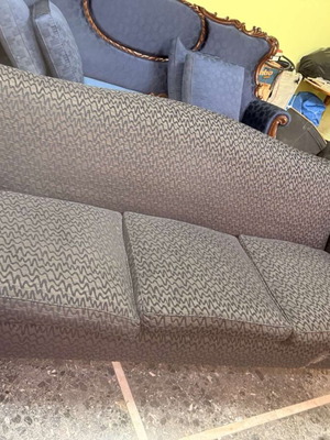 Three-seater sofa satin fabric like new